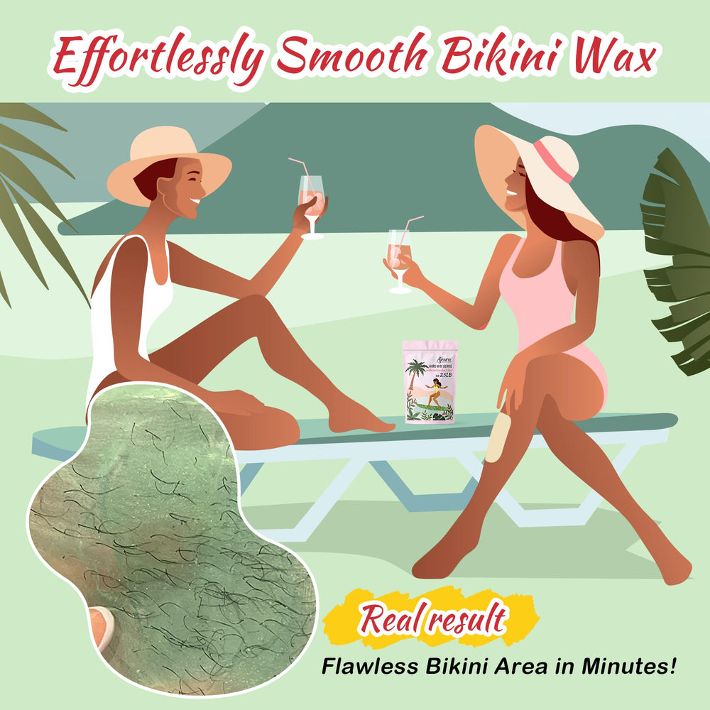 Ajoura Aloe Hard Wax Beads bikini-area ready application for delicate zones.