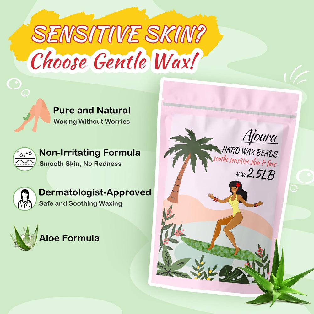 Ajoura Aloe Hard Wax Beads suitable for full-body waxing including back, legs, arms.