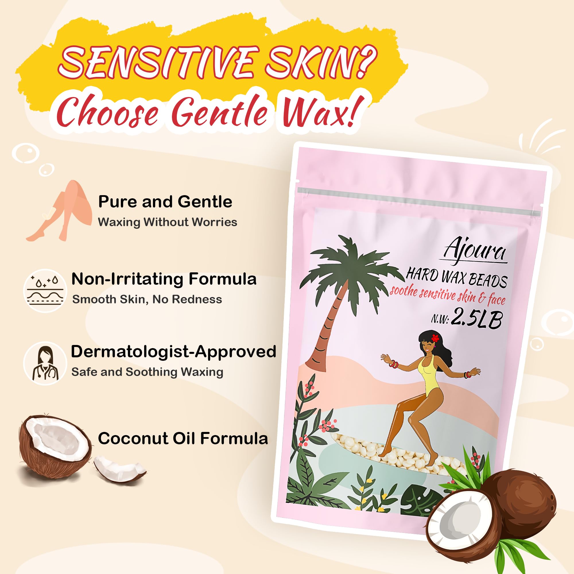 Ajoura wax beads delivering long-lasting smoothness after waxing