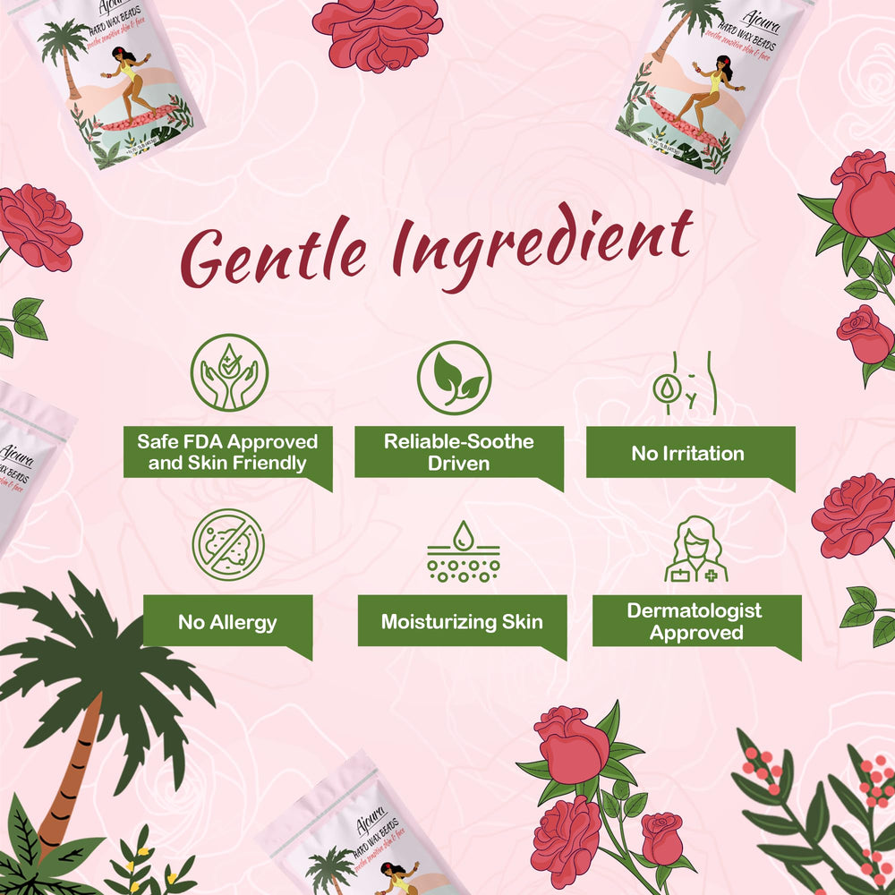 Ajoura Pink Rose wax beads packaging showing 1lb refill and easy storage