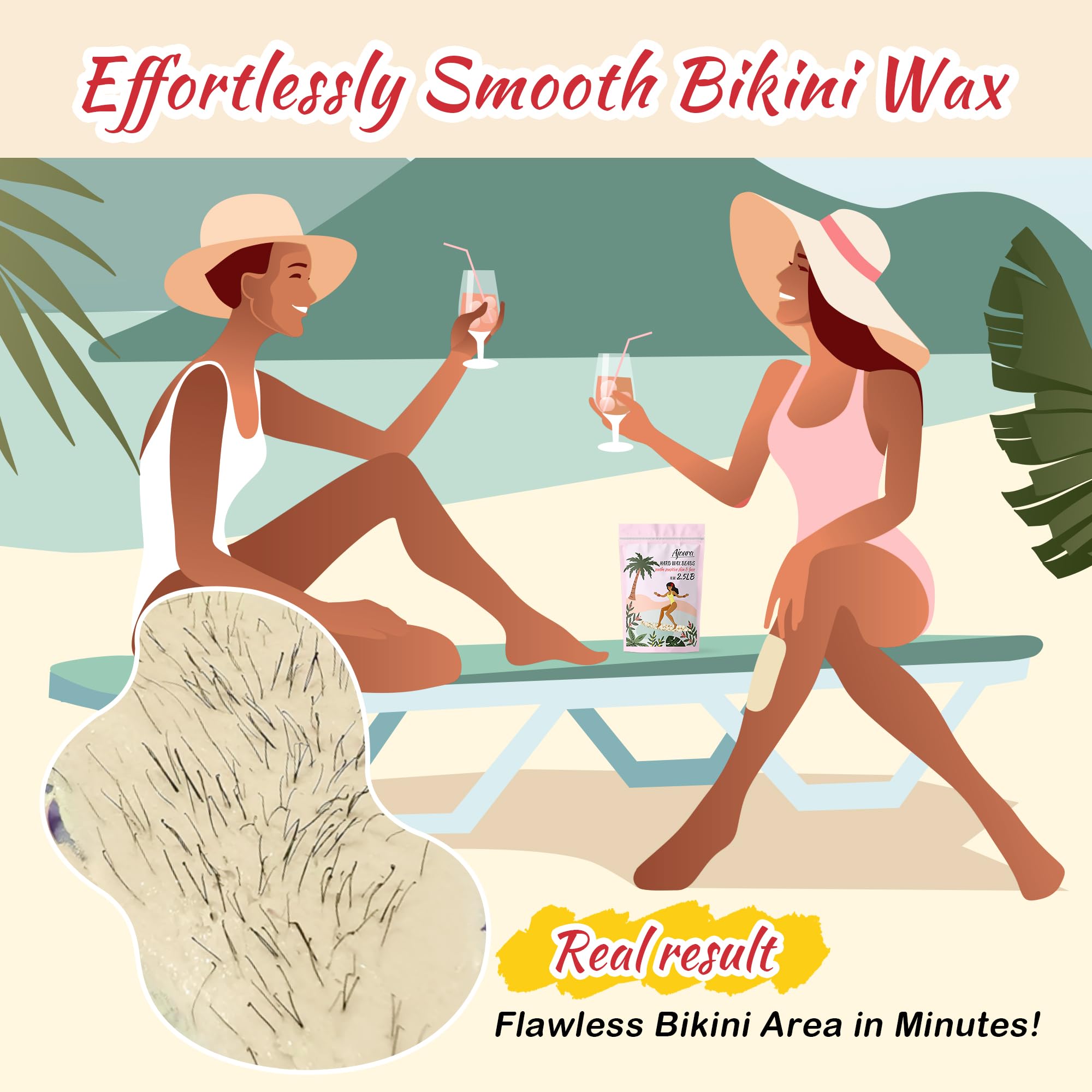 Ajoura wax beads designed for sensitive skin with coconut oil
