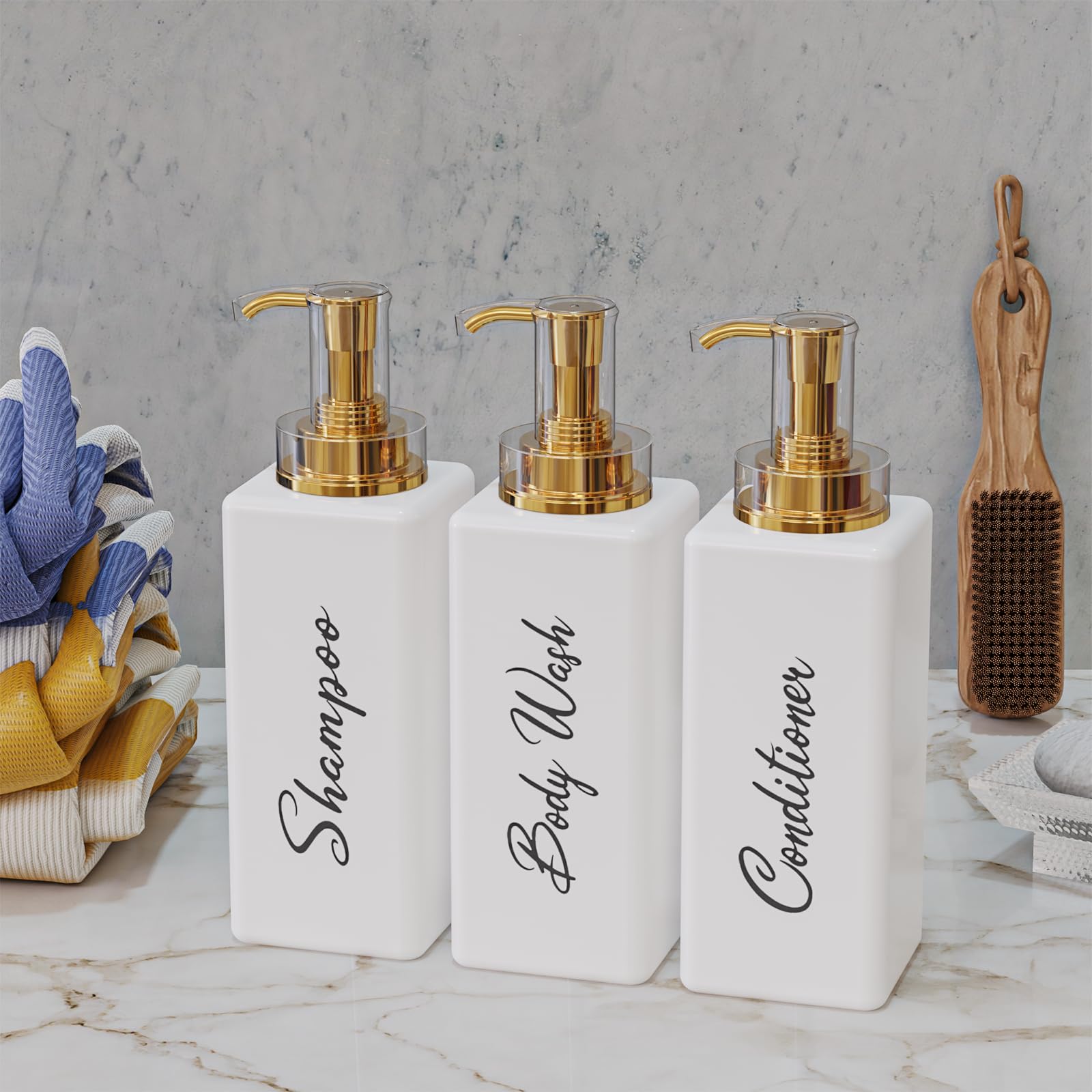 Akalin white-gold bottle dispensing close-up, durable pump for steady use.