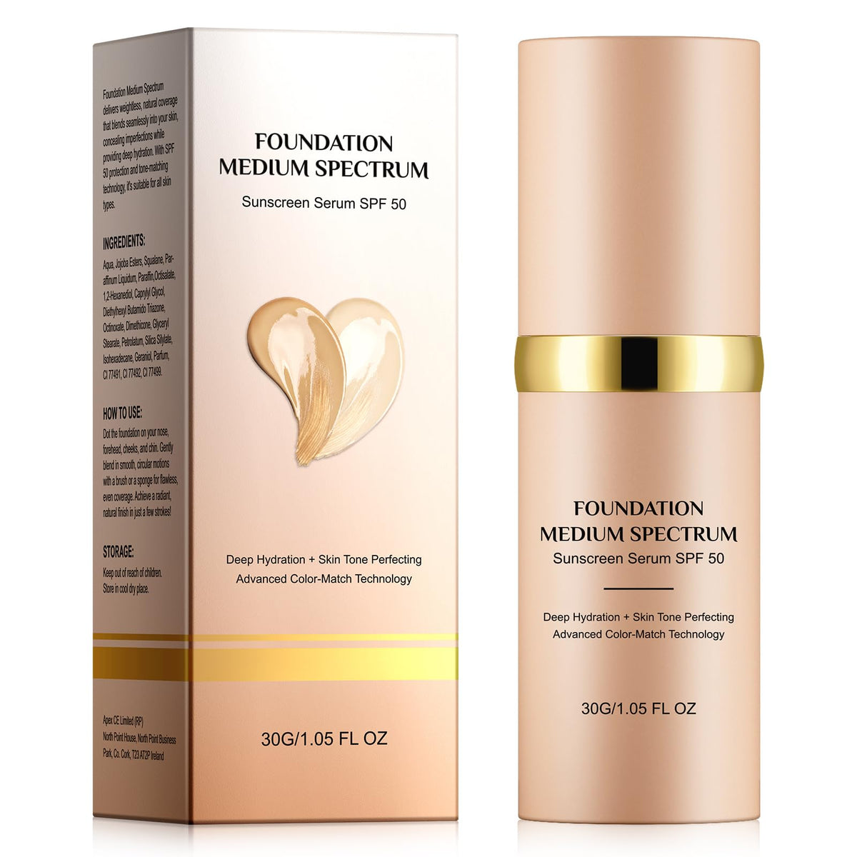 akareni Color Changing Foundation bottle with pump for easy, mess-free application.