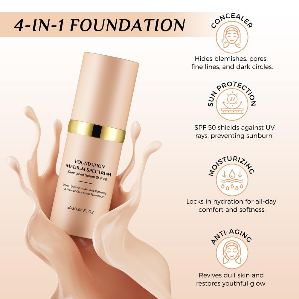 akareni Color Changing Foundation SPF protection close-up showcasing sun defense.