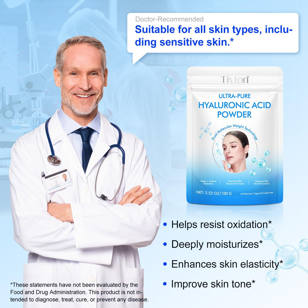 Akareni Hyaluronic Acid Powder enables DIY serums and creams tailored to skin needs.