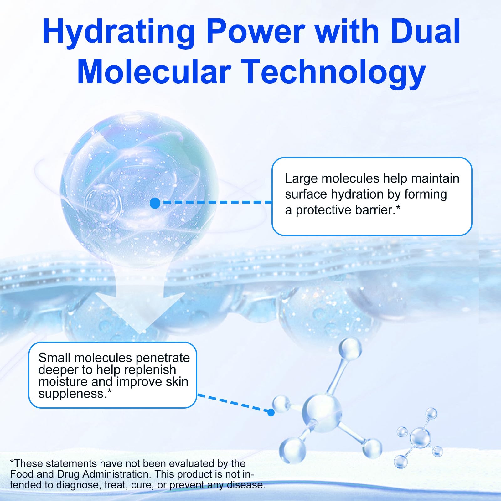 Akareni Dual Molecular Weight hydration promises surface and deep moisture for dewy skin.