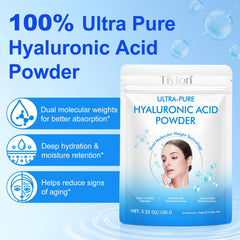 Akareni Hyaluronic Acid Powder dissolving in water for a DIY serum and hydration.