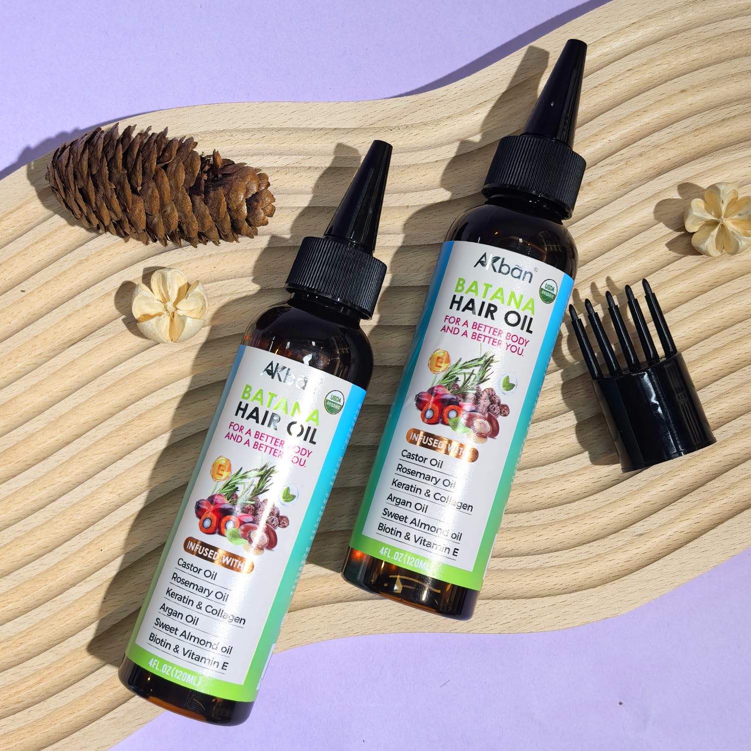 AKBAN vanity packaging emphasizes premium, natural ingredients.