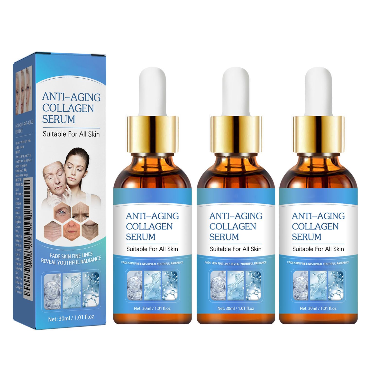 AKEASS stock solution serum bottle close-up for premium anti-aging care.