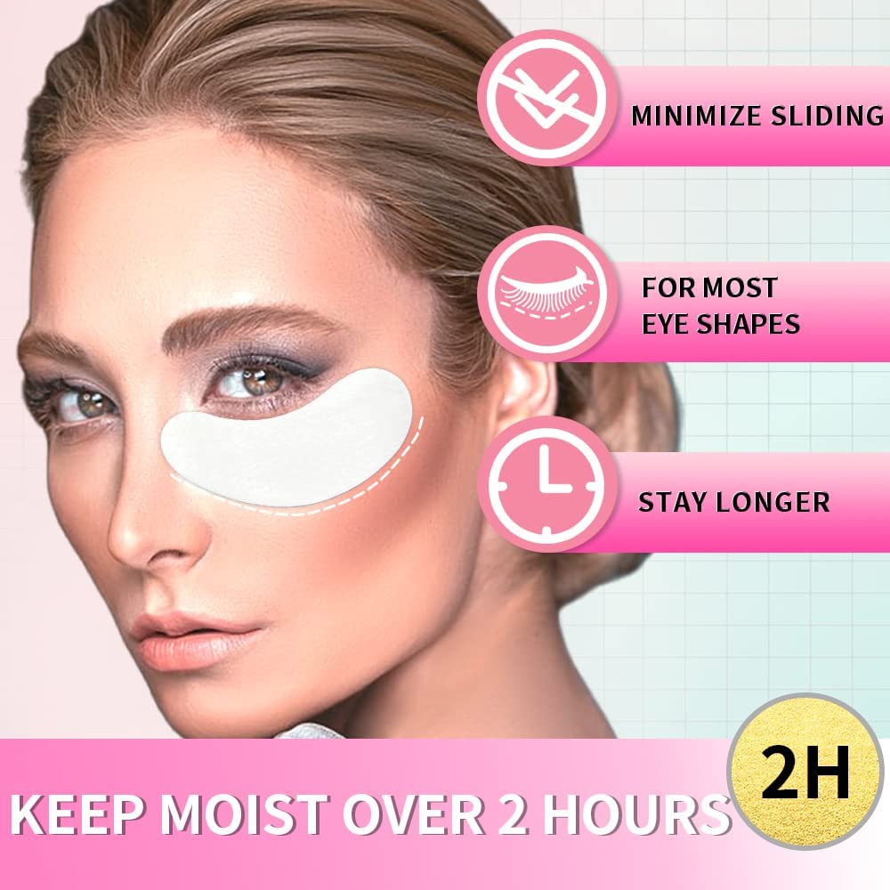 Akissos eye pads matte surface closeup improving lash placement contrast.