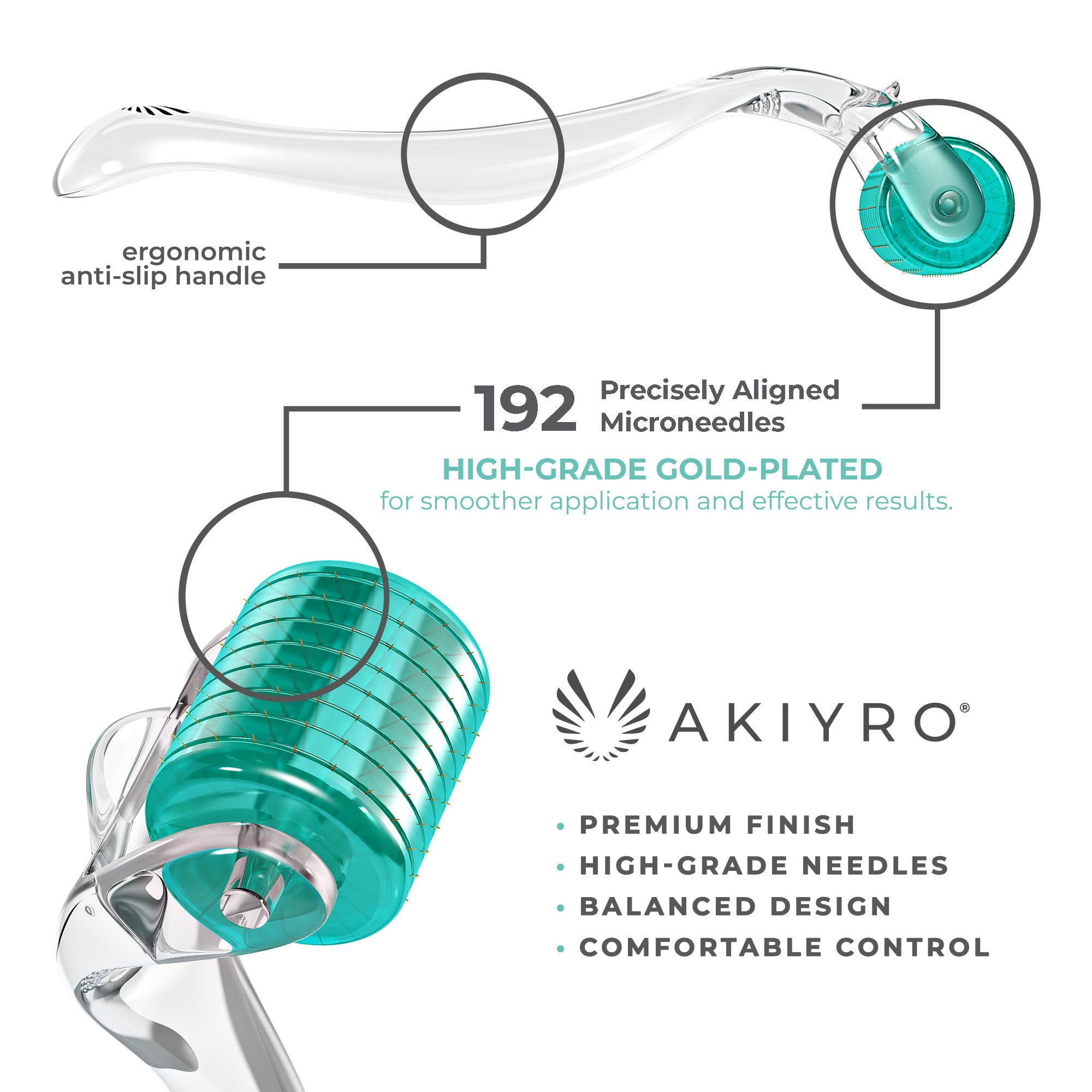 Using AKIYRO Derma Roller on the face for enhanced skincare absorption.