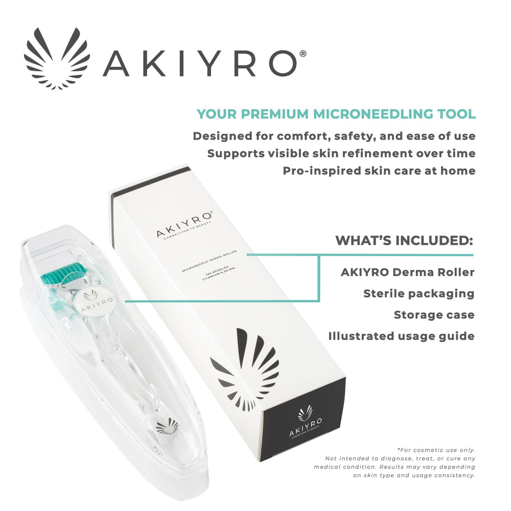 Using AKIYRO Derma Roller on the scalp for a refreshing grooming experience.