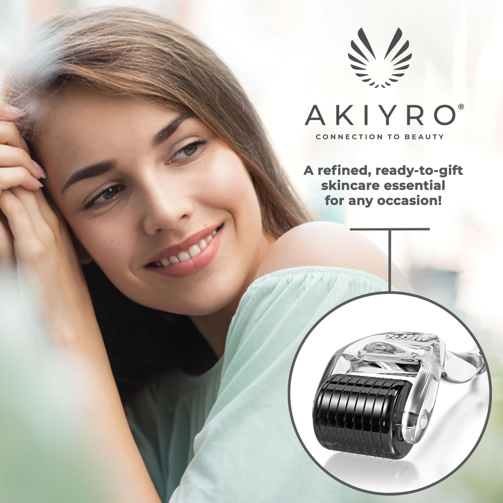 AKIYRO Derma Roller ergonomic grip for comfortable handling.