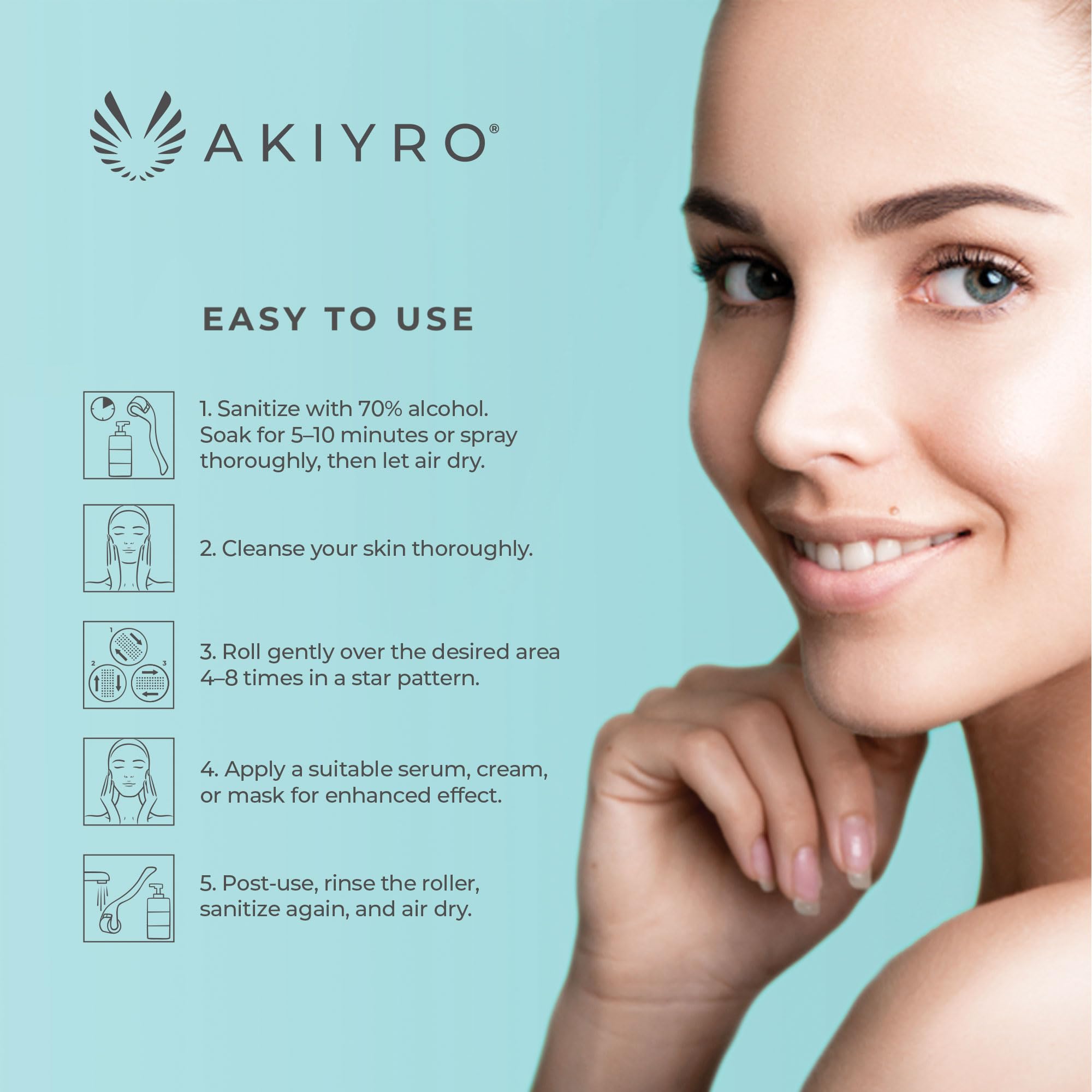 AKIYRO Derma Roller packaging with case ready for gifting.