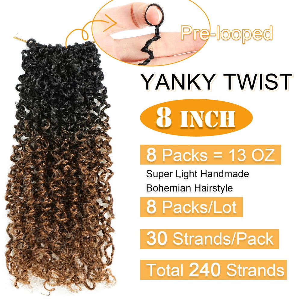 Aksice pre-looped yanky twist for quick attachment and easy styling
