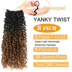 Aksice pre-looped yanky twist for quick attachment and easy styling