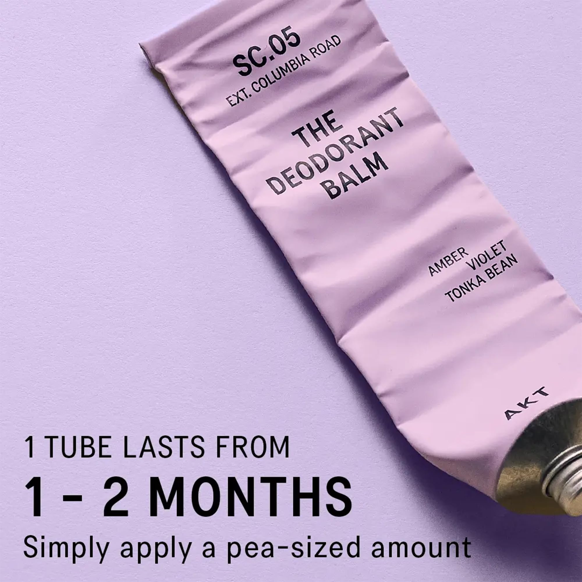 AKT Deodorant Balm Sc.05 Columbia Road scent features lemon and iris notes.