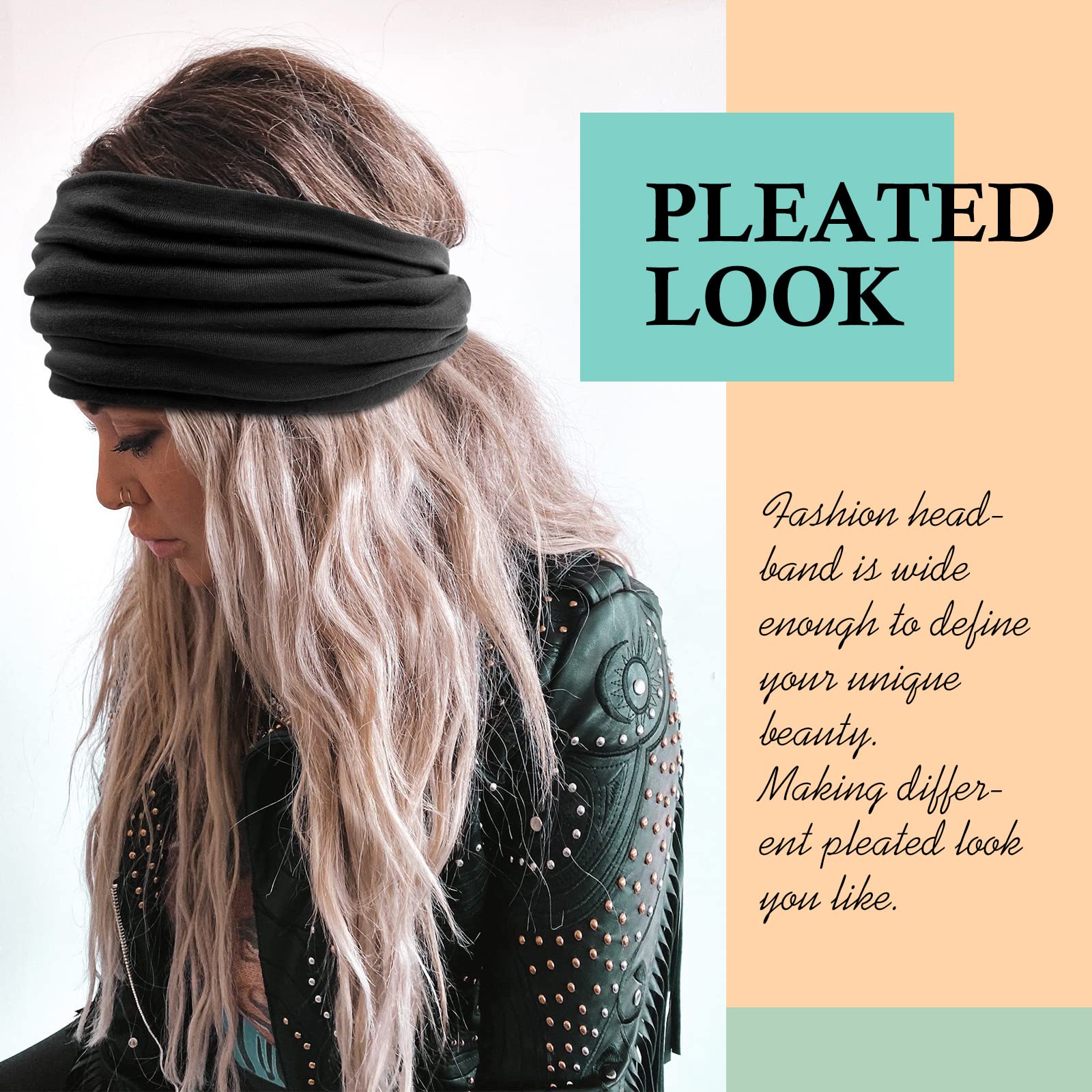 AKTVSHOW wide hair band non-slip design keeps hair in place.