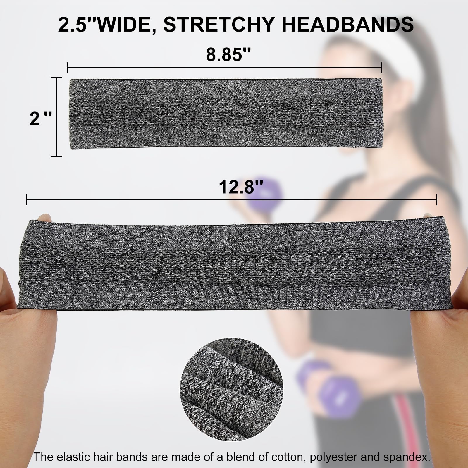 AKTVSHOW Sweat Bands Headbands mesh fabric detail highlighting breathability and moisture management