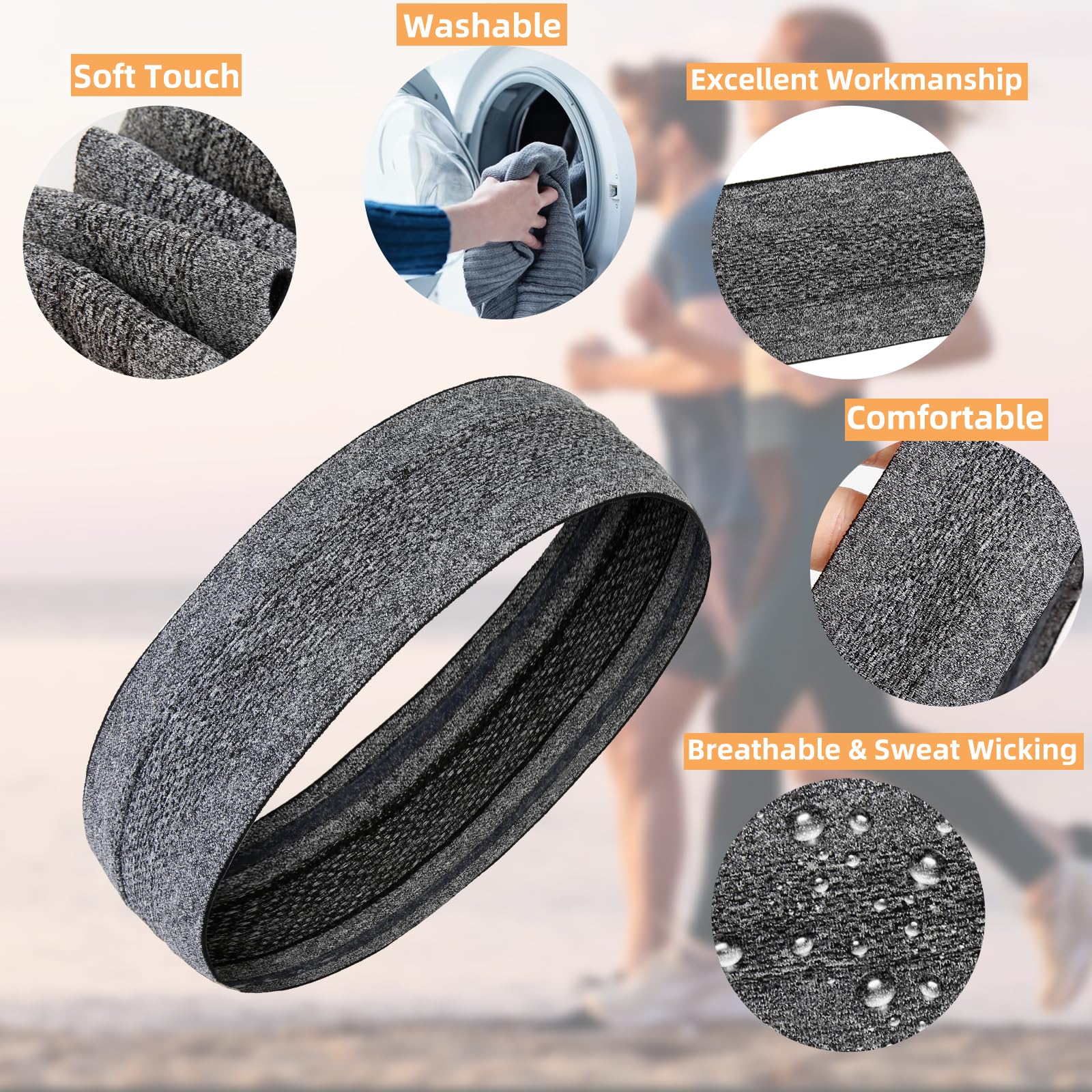 AKTVSHOW Sweat Bands Headbands worn during yoga and running for versatile athleisure