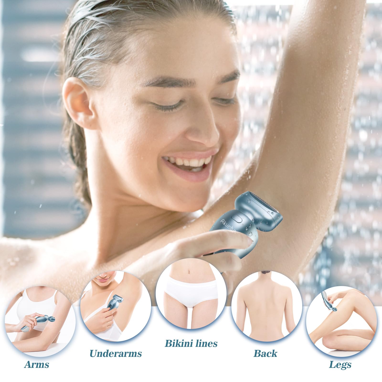 Akunbem compact women's razor with storage case for on the go grooming