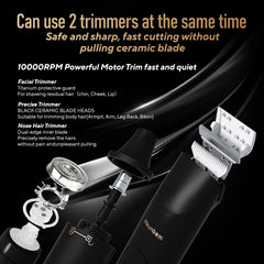 Akunbem hypoallergenic ceramic blade for gentle, smooth trimming.