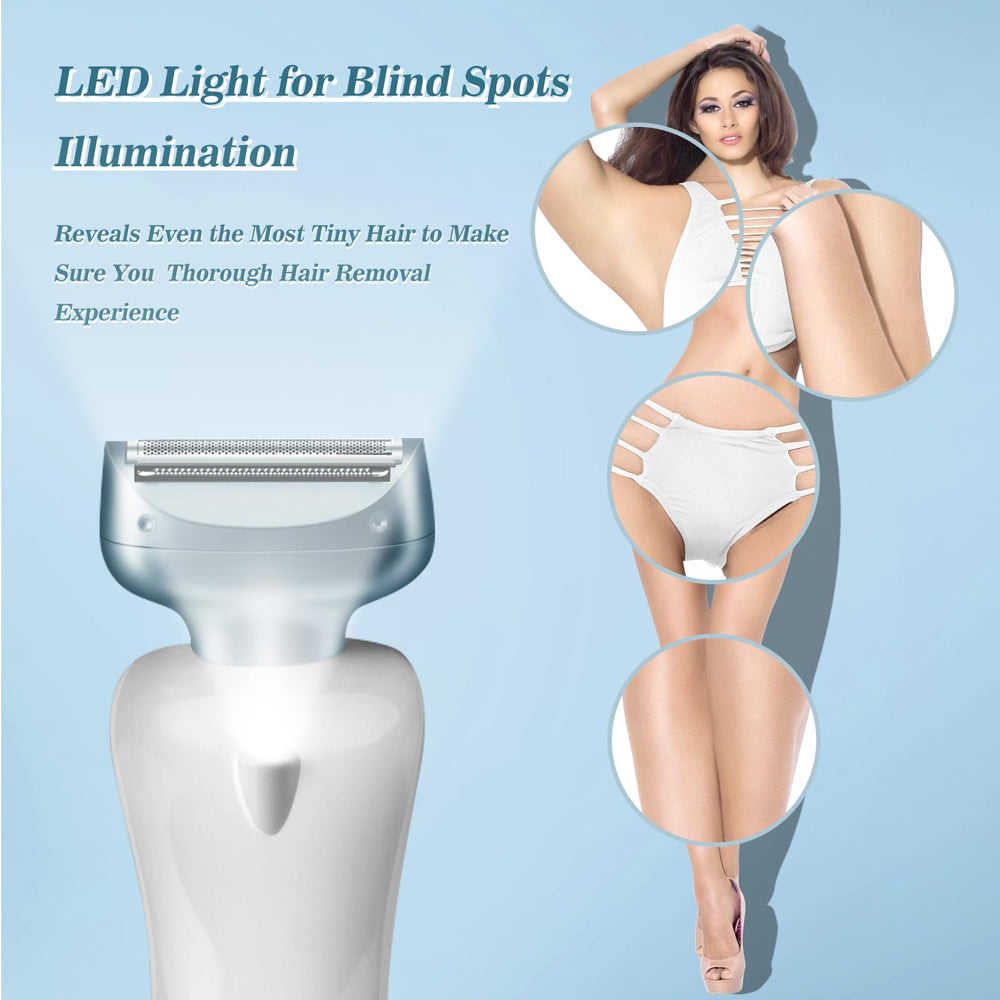 Akunbem shaver with built-in LED light for visibility during shaving