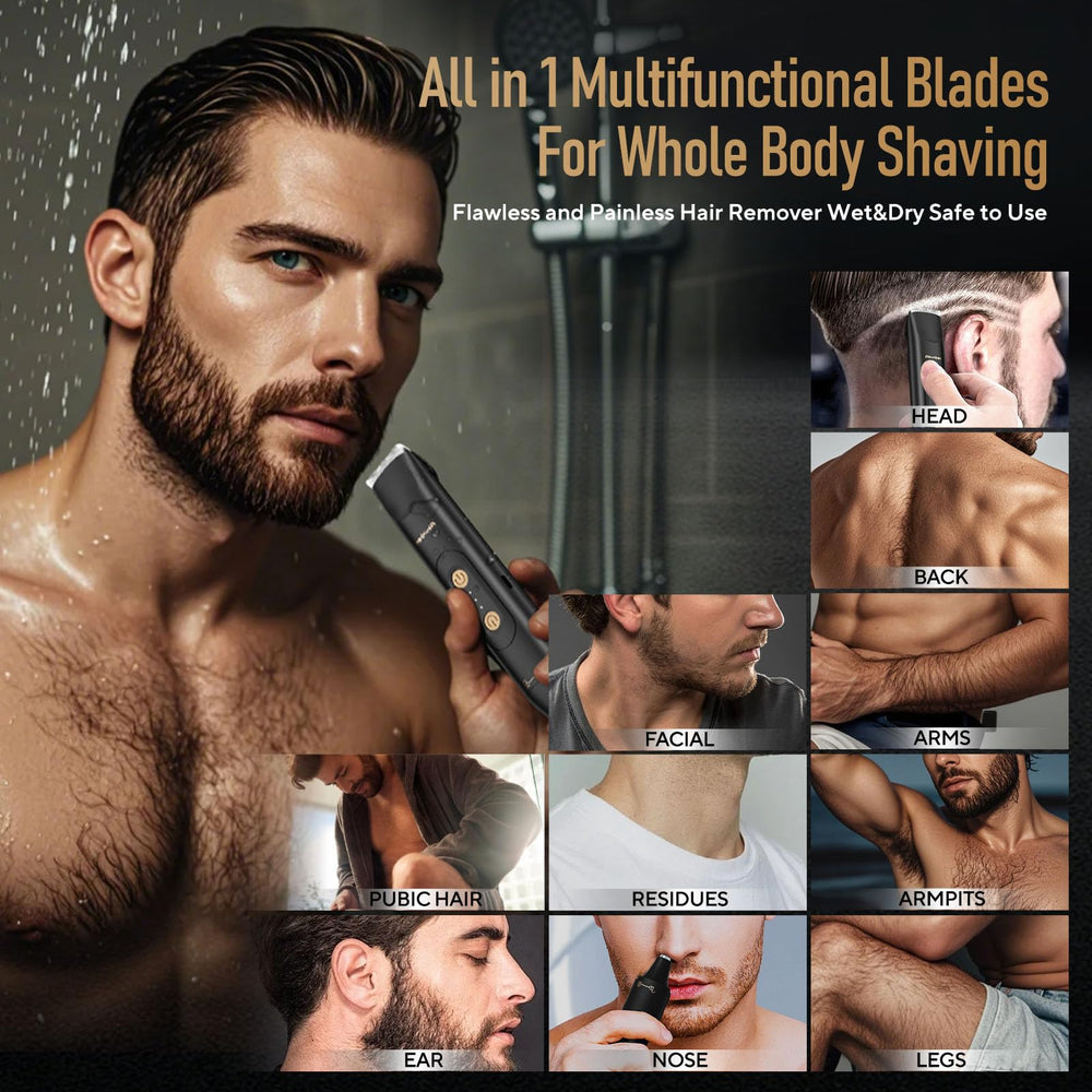 Akunbem USB rechargeable power with long-lasting battery for on-the-go grooming.