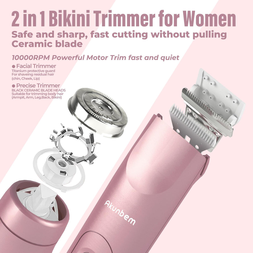 Akunbem waterproof electric shaver in wet-dry bikini-area use