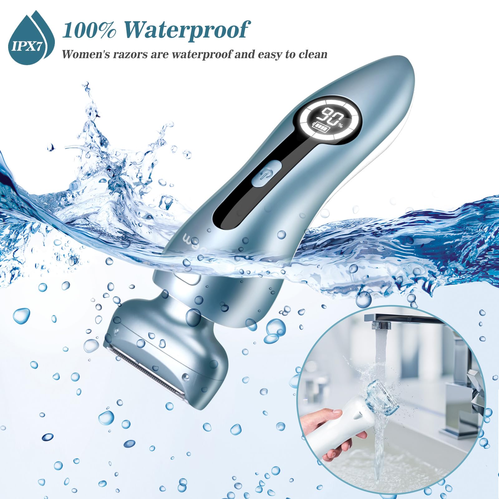 Akunbem waterproof shaver in shower for convenient wet shaving