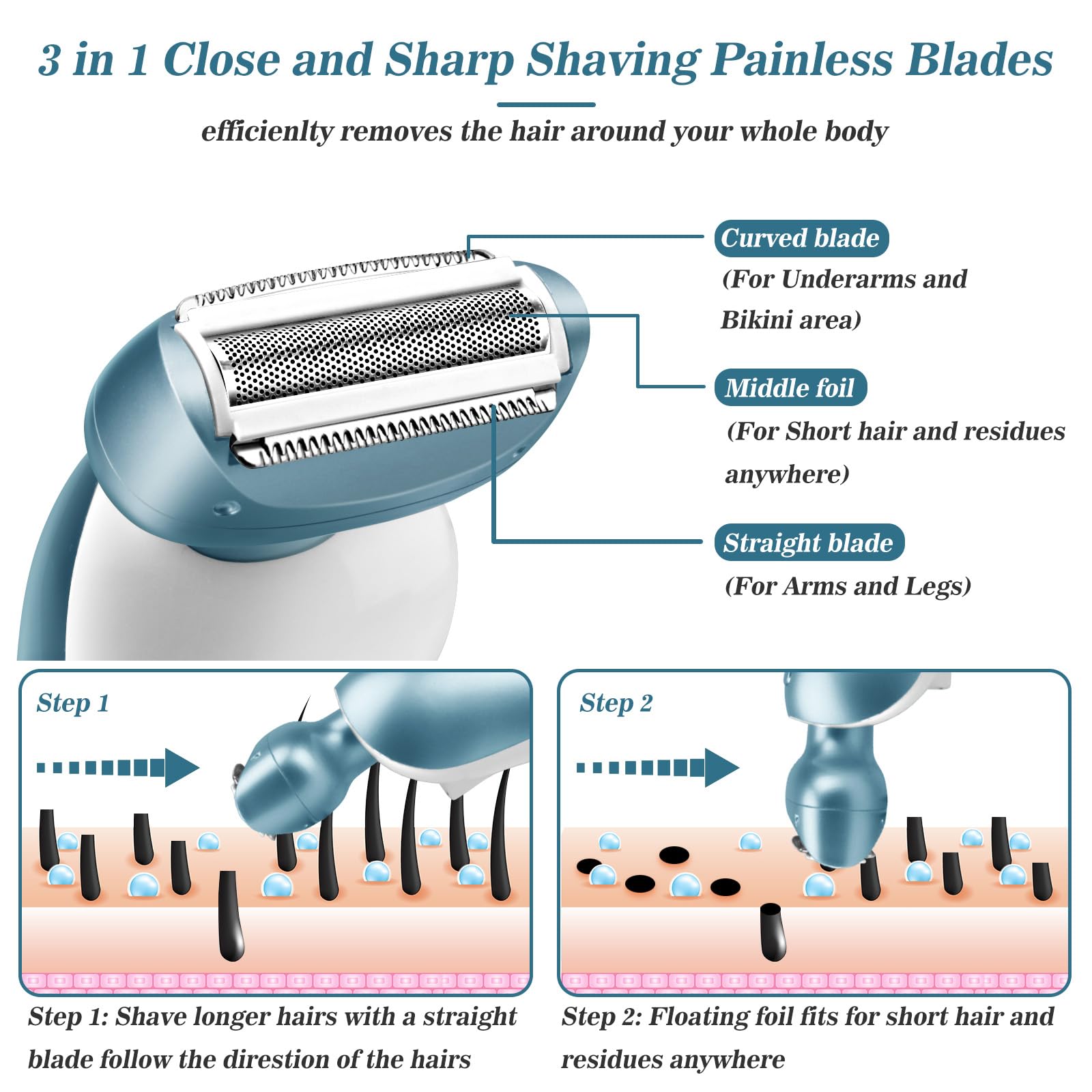 Akunbem women's shaver for bikini line precision trimming