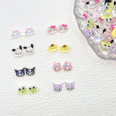 Akutoer kawaii nail charms set closeup shows vibrant resin designs for DIY nails