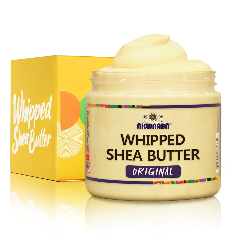 AKWAABA fragrance-free whipped shea butter jar shows rich texture for deep hydration