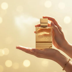 Al Haramain Amber Oud Gold Edition bottle pour, easy application.