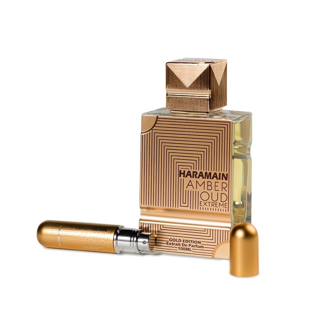 Al Haramain Amber Oud Gold Edition Extreme bottle front; long-lasting fragrance for daily wear.