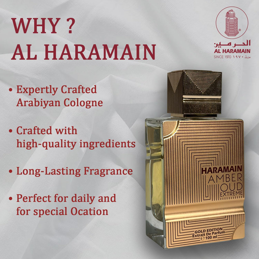 Al Haramain Amber Oud Gold Edition Extreme packaging detail; gift-ready elegance enhances unboxing experience.