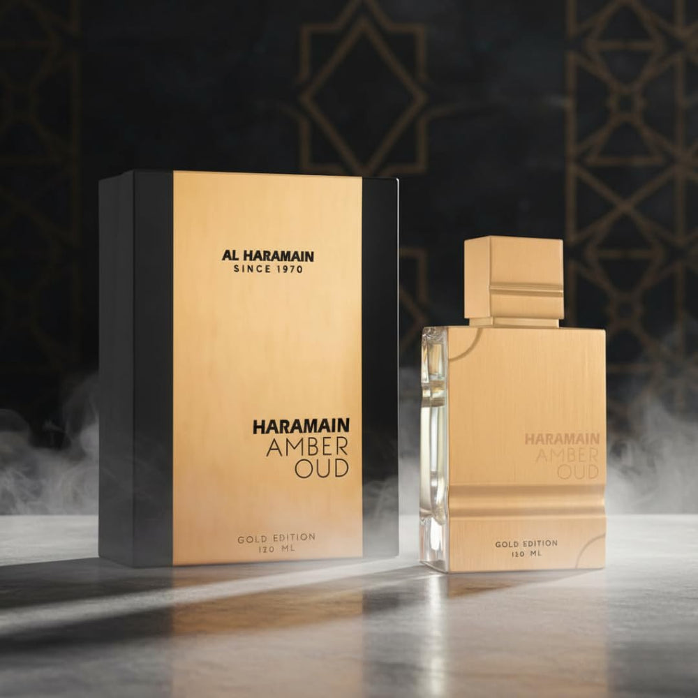 Al Haramain Amber Oud Gold Edition gift packaging signals premium gifting appeal