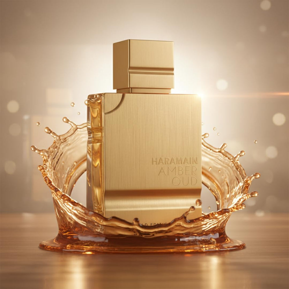 Al Haramain Amber Oud Gold Edition mist on skin suggests long-lasting trail