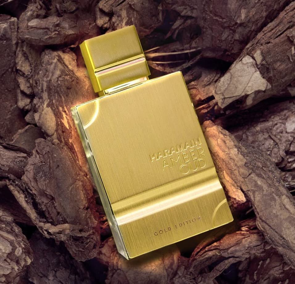 Al Haramain Amber Oud Gold Edition packaging box, ideal gift.