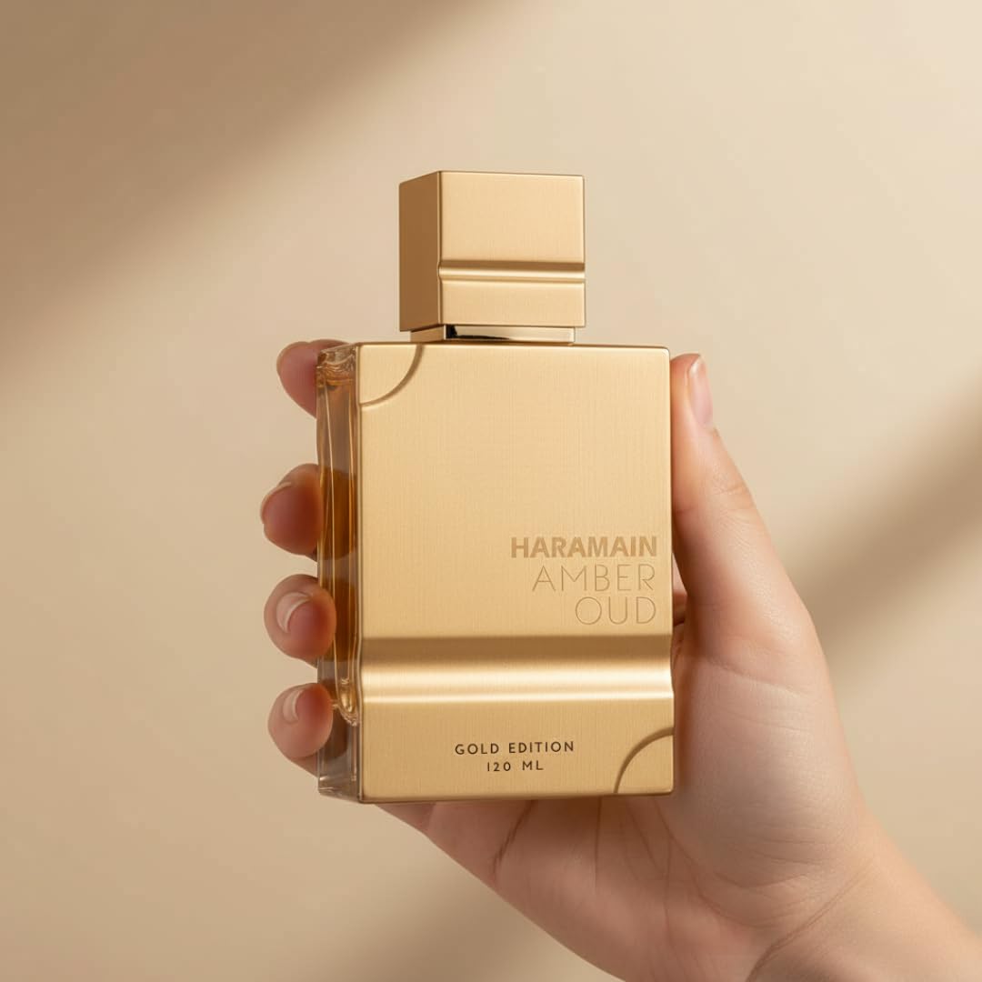 Al Haramain Amber Oud Gold Edition packaging evokes gifting-worthy luxury
