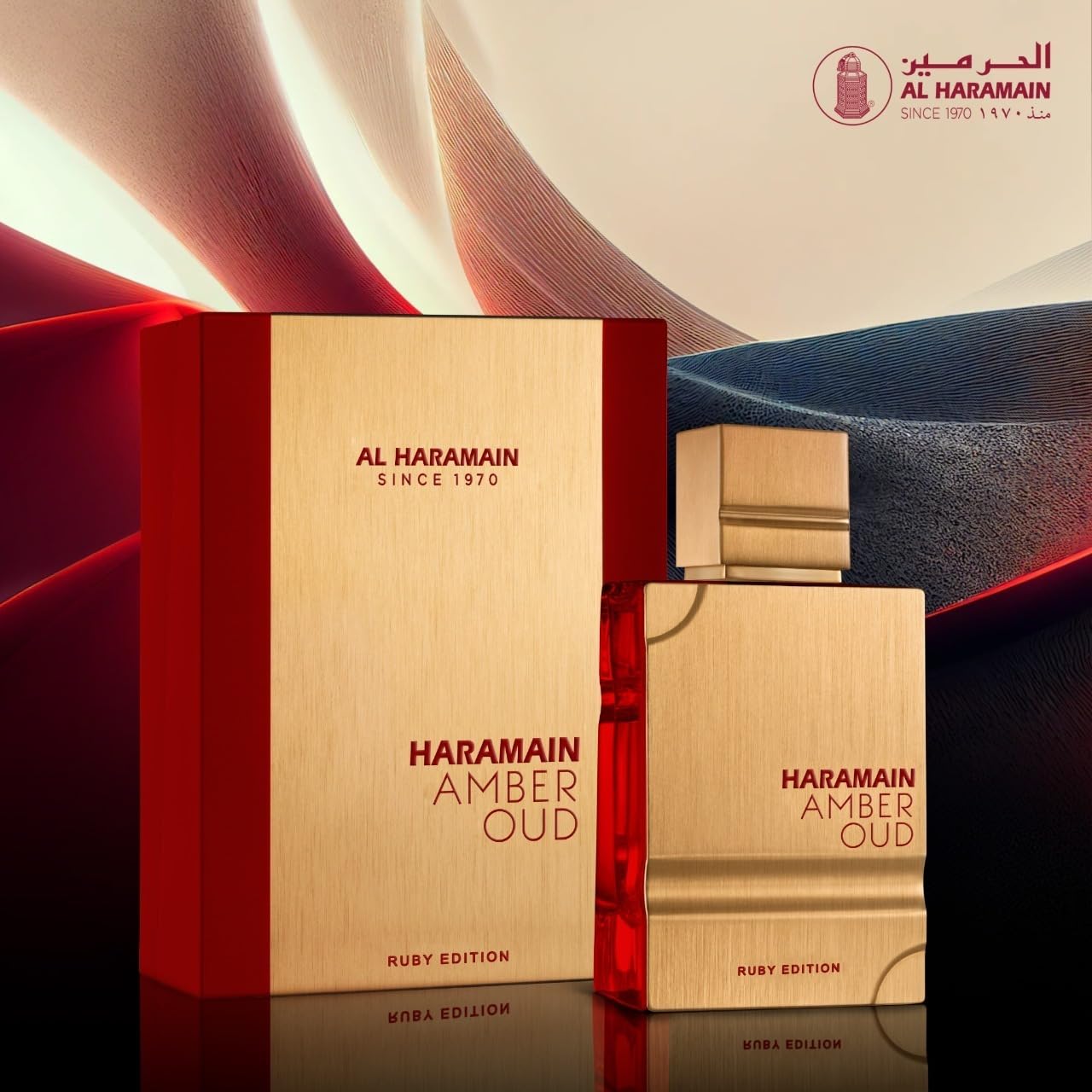 Base notes ambergris and musk provide warmth in Al Haramain Amber Oud Ruby Edition