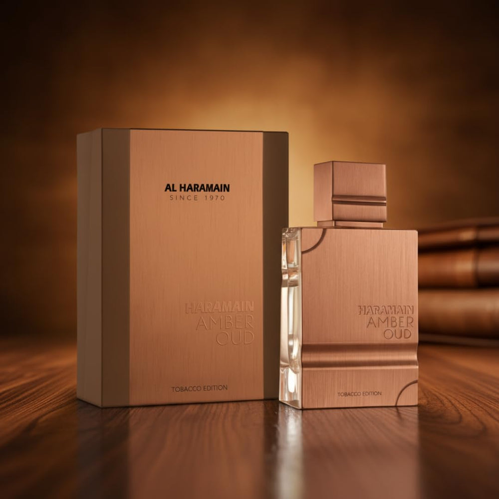 Al Haramain Amber Oud Tobacco Edition vanilla and dried fruit tones balance musk