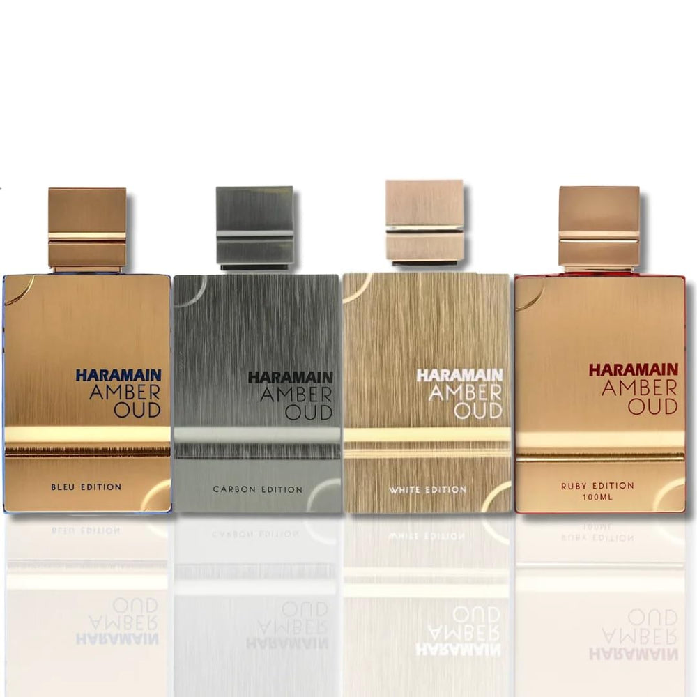 Al Haramain Amber Oud White Edition woody base notes highlighting patchouli musk vanilla vetiver.