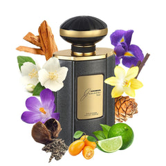 Al Haramain Junoon Noir box front view signals sophistication for special occasions.