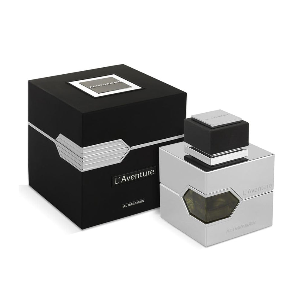 Al Haramain L’Aventure bottle front—citrus freshness fueling daytime confidence.