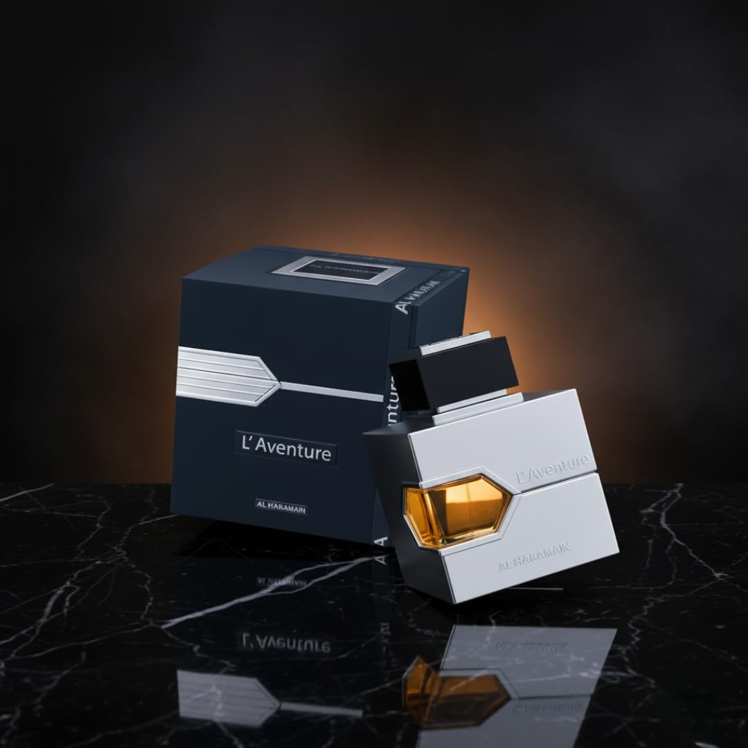 L'aventure bottle side angle highlighting sleek profile for travel-friendly elegance