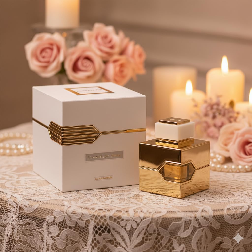 Al Haramain L'aventure Femme box open reveals inner bottle