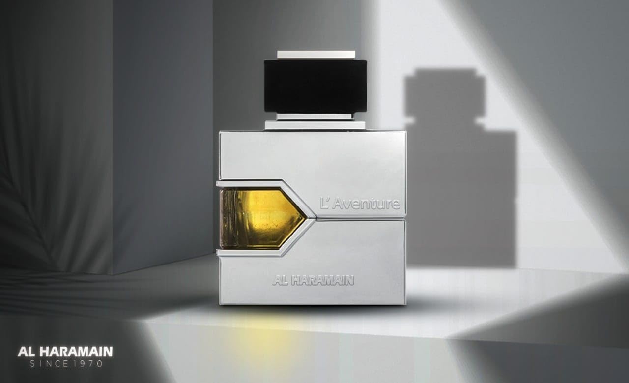 Al Haramain L’Aventure perfume application—refined aroma for confident first impressions.