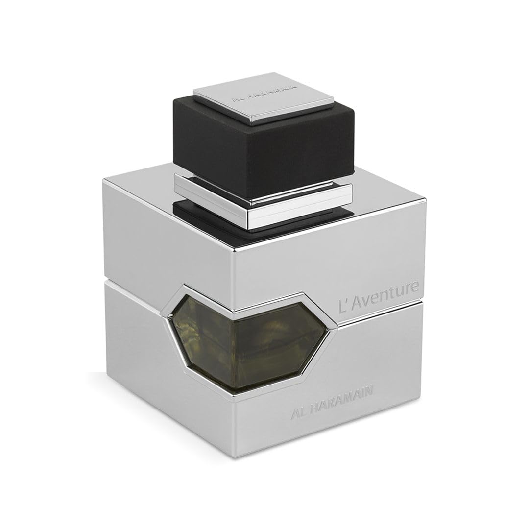 Al Haramain L’Aventure spray action—long-lasting sillage for evenings and occasions.