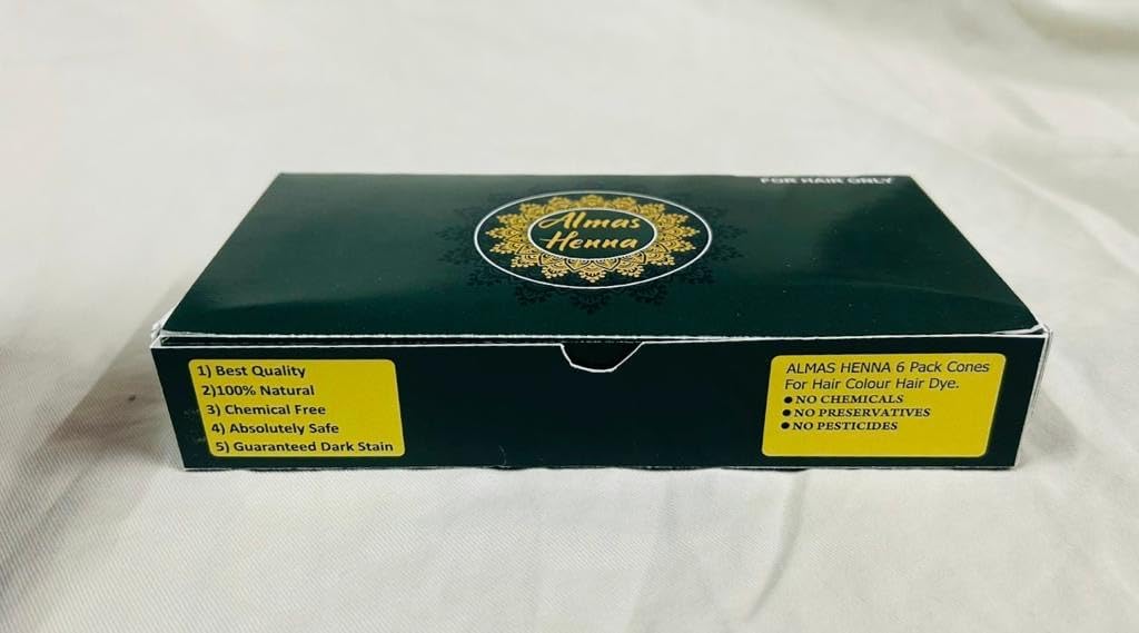 Almas henna cones triple-sifted texture for ultra-smooth application